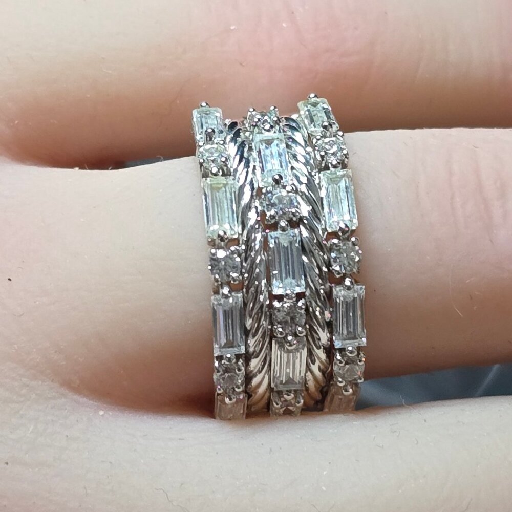 Sterling Silver & CZ Band Ring